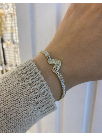 Çelik Kalp Detay Su Yolu Bileklik