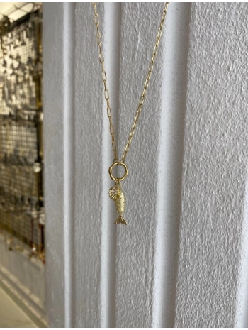 Çelik Midye Detay Balık Kolye