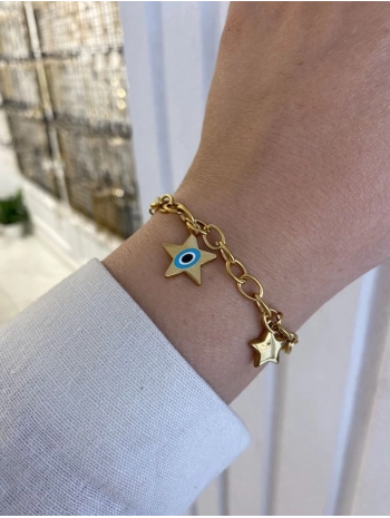 Çelik Mineli Sallantılı Yıldız Bileklik