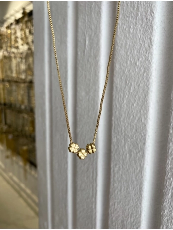 Çelik Minimal Sıralı Üçlü Yonca Kolye