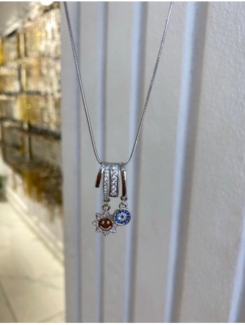 Çelik Pandora Model Gülen Yüz Kolye