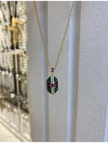 Çelik Renkli Tasarım Kolye