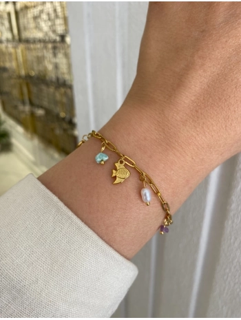 Çelik Sallantılı Ataç Zincir Üzeri Balık Figür Bileklik