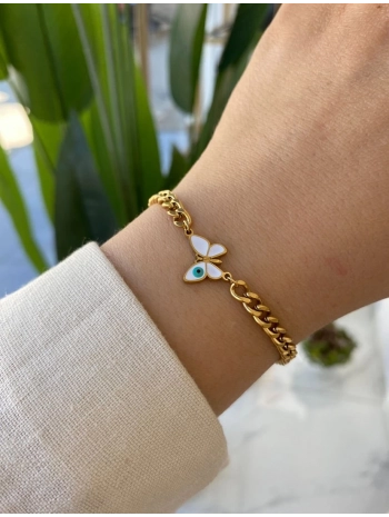 Çelik Sedef Kelebek Bileklik