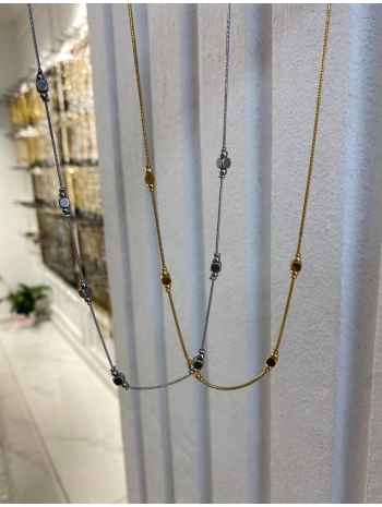 Çelik Sıralı Küp Kolye