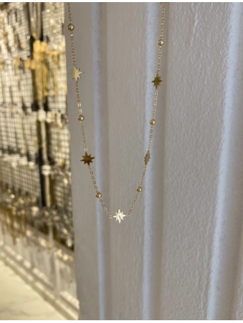 Çelik Sıralı Yıldız Kolye