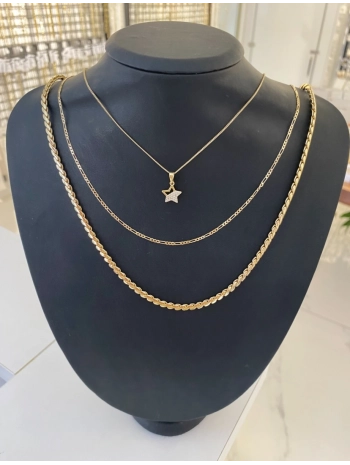 Çelik Yıldız Kolye Kombini