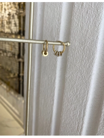 Çelik Zirkon Taş Detay Halka Küpe