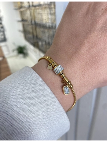 Çelik Zirkon Taş Detay Pandora Model Zincir Bileklik