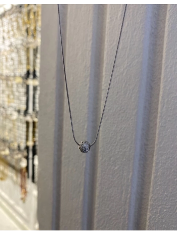 Çelik Zirkon Taş Top Kolye