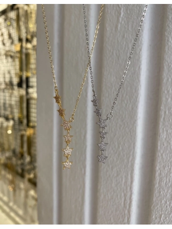 Çelik Zirkon Taş Yıldız Y Kolye