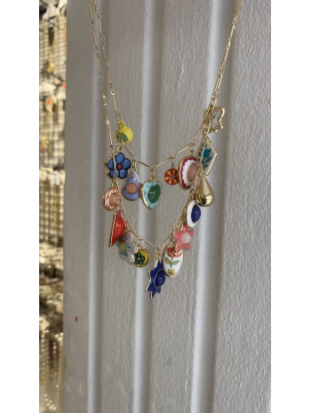 Özel Seri 2li Reçine Charm Set Kolye