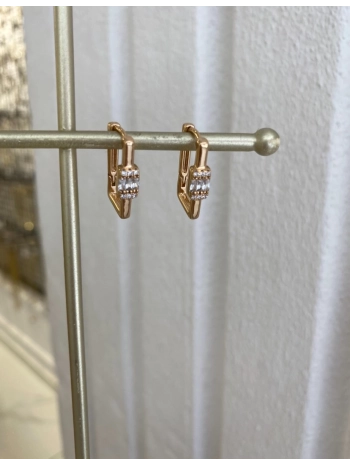 Özel Seri Baget Taş Detay Dikdörtgen Küpe