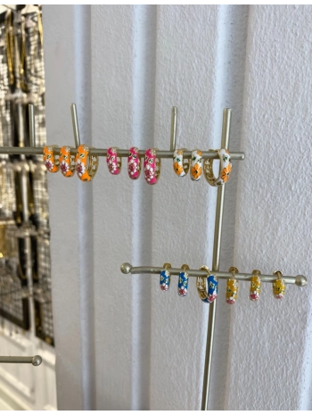 Özel Seri Çiçek Desen Üçlü Set Küpe