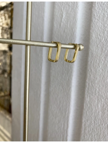 Özel Seri Çizgi Detay Dikdörtgen Küpe