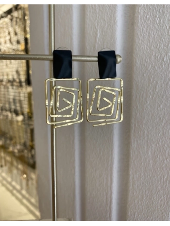 Özel Seri Dikdörtgen Kıvrımlı Tasarım Küpe