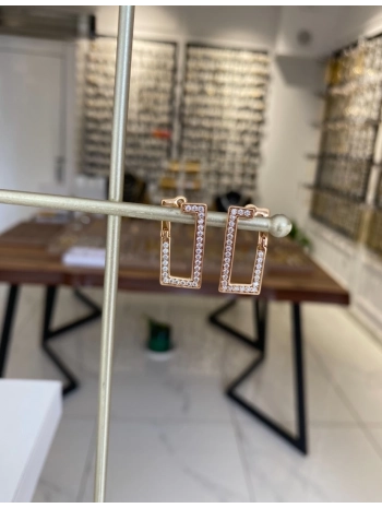 Özel Seri Dikdörtgen Zirkon Taş Küpe