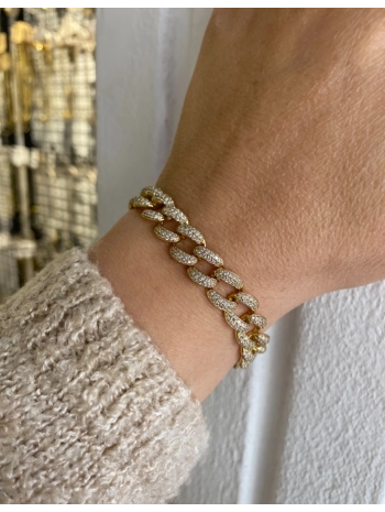 Özel Seri Full Zirkon Taş İç İçe Geçme Halka Bileklik