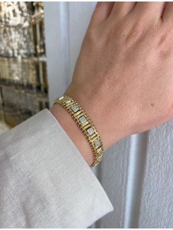 Özel Seri Sıralı Kare Zirkon Taş Bileklik