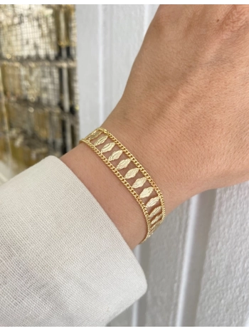 Özel Seri İnce Oval Sıralı Plaka Zincir Bileklik