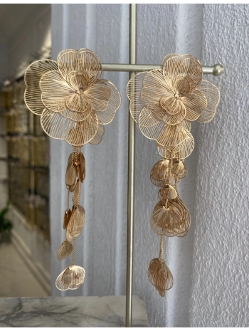 Özel Seri İnce Tel Sallantılı Çiçek Küpe