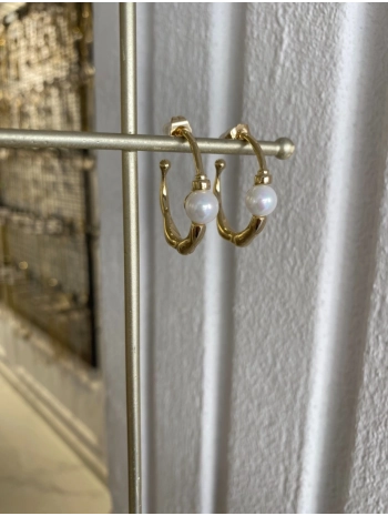 Özel Seri İnci Detay Halka Küpe