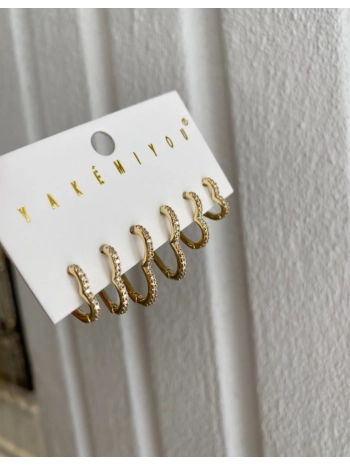 Özel Seri Kalp Model Altılı Set Küpe