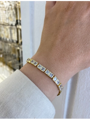 Özel Seri Sıralı Kare Zirkon Taş Bileklik