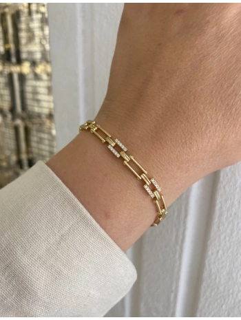 Özel Seri Sıralı Tırtıklı Dikdörtgen Bileklik