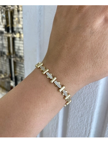 Özel Seri Sıralı Üçgen ve Dikdörtgen Detay Bileklik