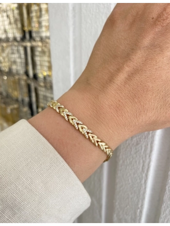 Özel Seri V Model Zirkon Taş Detay Bileklik