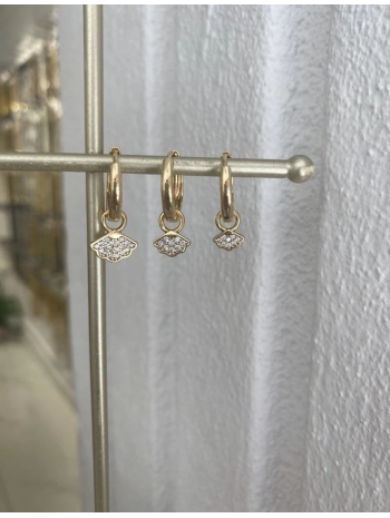 Özel Seri Zirkon Taş Detay Üçlü Midye KÜpe