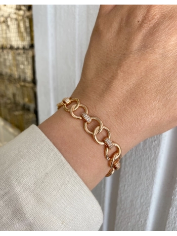 Özel Seri Zirkon Taş Detay İç İçe Geçme Halka Bileklik