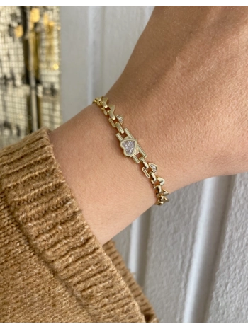 VIP Zirkon Taş Detay Minimal Kalp Bileklik