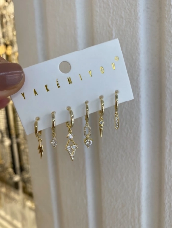 Özel Seri Zirkon Taş Detay Üçgen Model Küpe