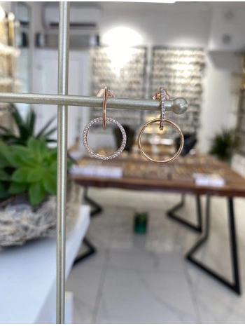 Özel Seri Zirkon Taş İnce Halka Küpe