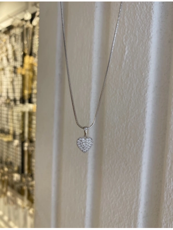 Özel Seri Zirkon Taş Kalp Kolye