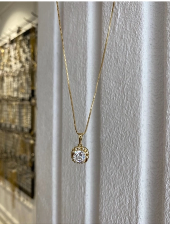 Özel Seri Zirkon Taş Kare Kolye