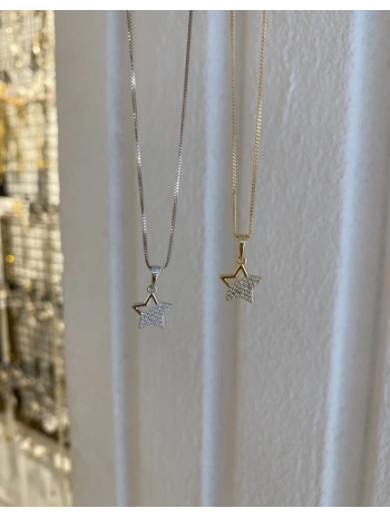 Özel Seri Zirkon Taş Yarı Boş Yarı Dolu Yıldız Kolye