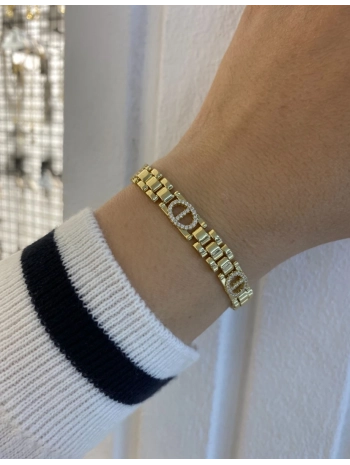 VIP İç İçe Geçme Kare Plaka D Model Bileklik