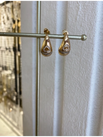 VIP Kalp Detay Damla Küpe