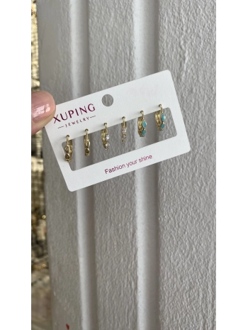 VIP Minimal Altılı Halka Set Küpe