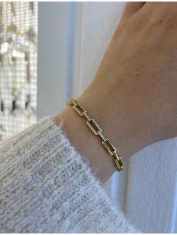 VIP Sıralı Dikdörtgen Zirkon Taş Detay Bileklik