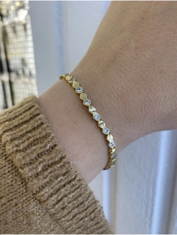 VIP Sıralı Zirkon Taş Ve Plaka Petek Model Bileklik