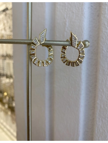 VIP Zirkon Taş Detay Tasarım Damla Küpe