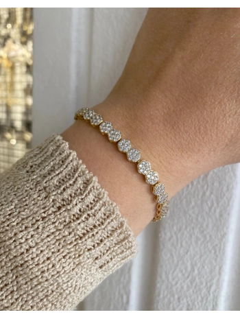 VIP Zirkon Taş Su Yolu Petek Model Bileklik