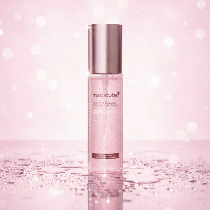 MEDICUBE PDRN PINK COLLAGEN GLOW JELLY MIST SERUM 100ml (Pembe Kolajen Işıltı Jel Sprey Serum)