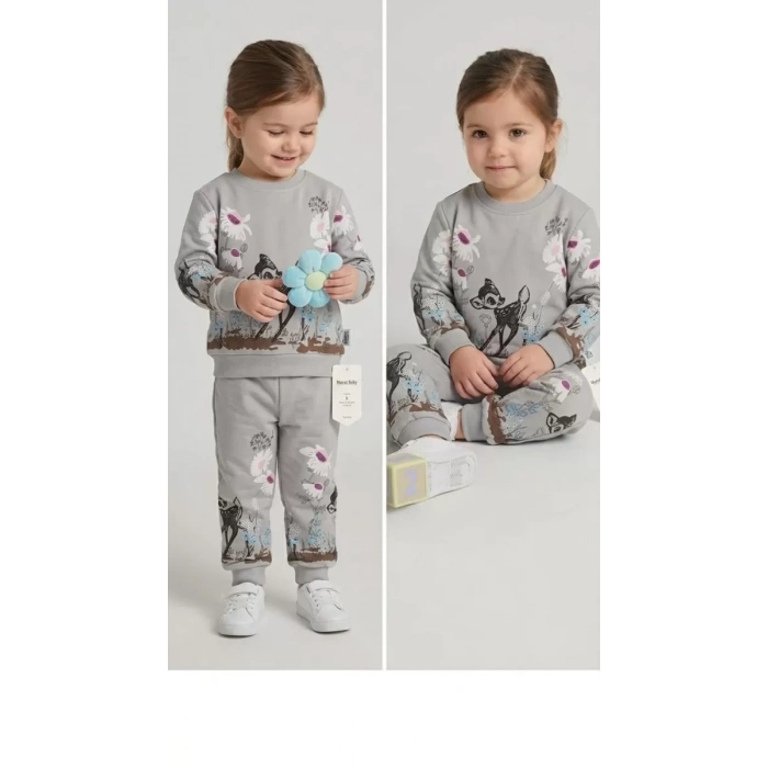 2-3-4-5 Yaş Ceylan Baskılı Penye Çocuk Takımı