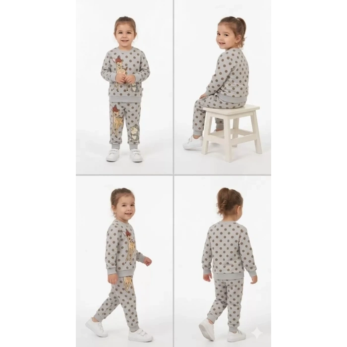 2-3-4-5 Yaş Ceylan Baskılı Penye Çocuk Takımı