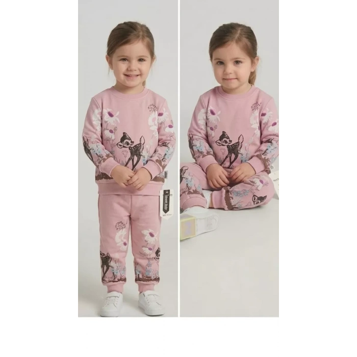 2-3-4-5 Yaş Ceylan Baskılı Penye Çocuk Takımı